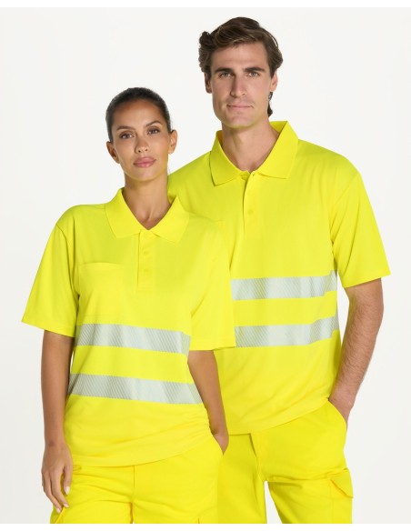 Polo manga corta alta visibilidad JHK