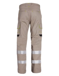 Pantalón de trabajo stretch con bandas reflectantes segmentadas, triple costura y 6 bolsillos. Comodidad, resistencia y visibili 2